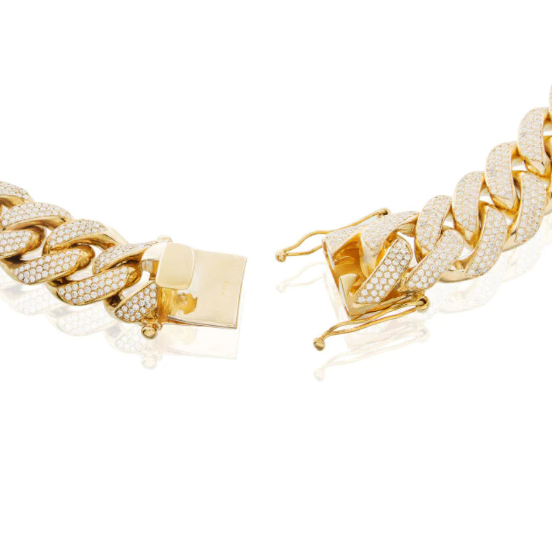 16mm Miami Cuban Link 3 Row Diamond