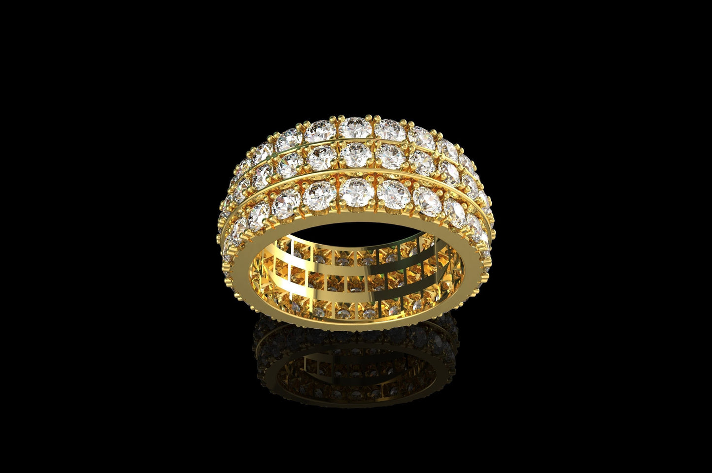 3 Row Diamond Ring