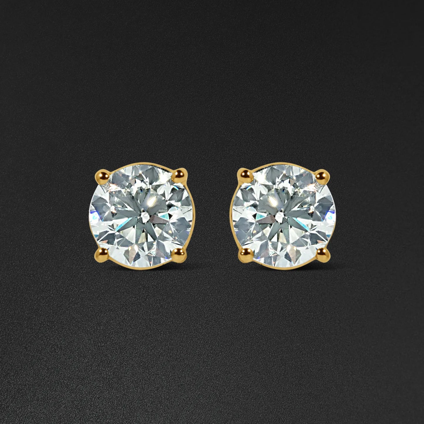 Adam Michael Diamond Solitaire Stud Earrings