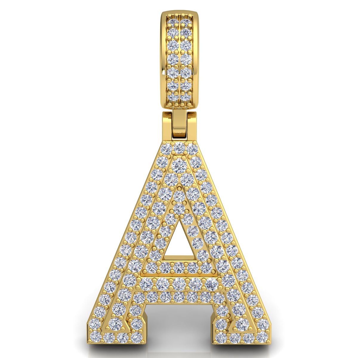 Letter "A" set with Diamonds