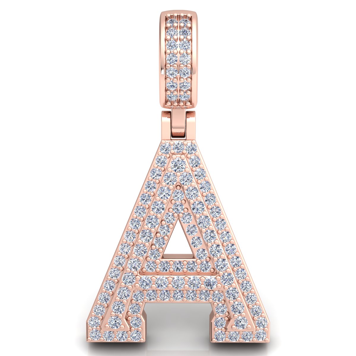Letter "A" set with Diamonds