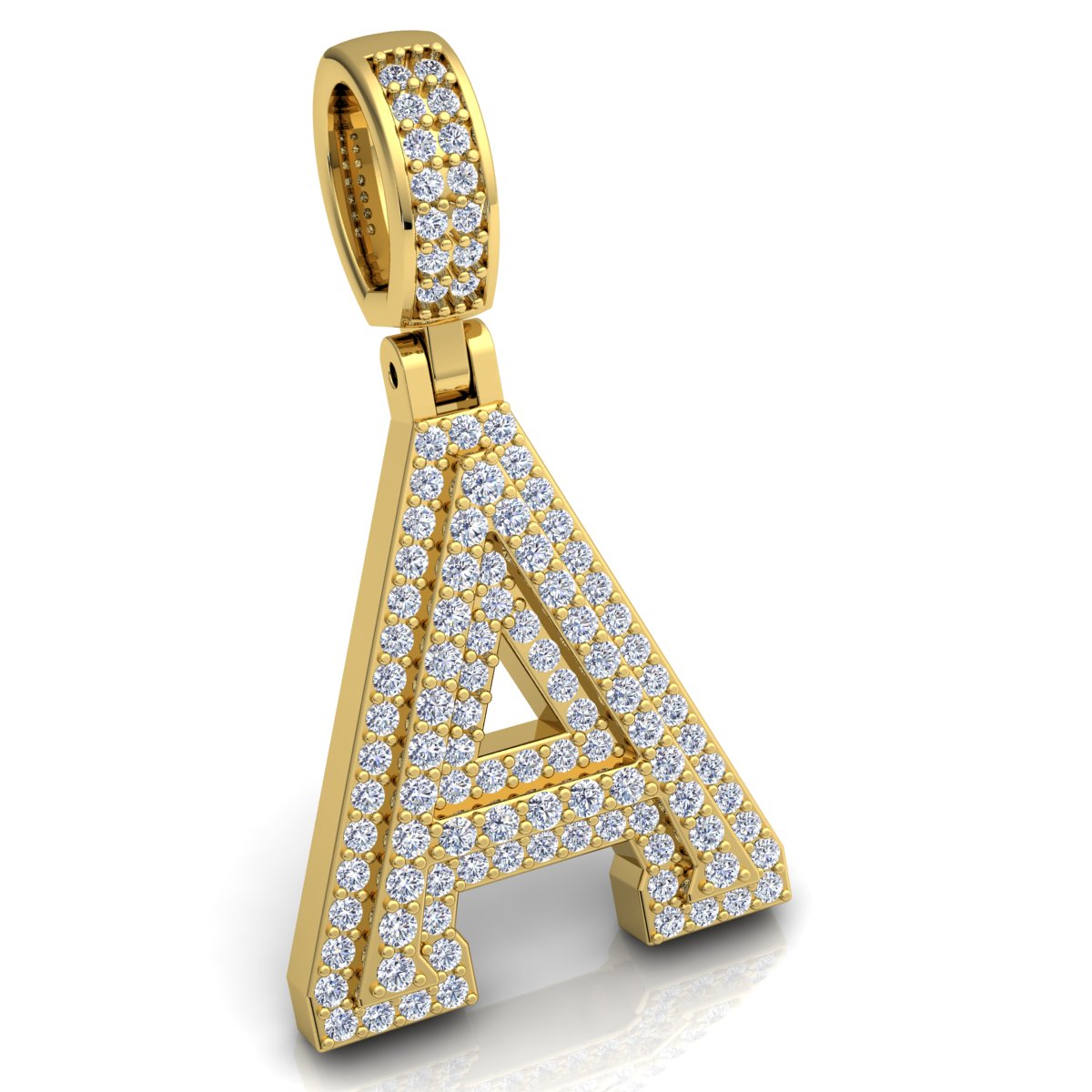 Letter "A" set with Diamonds