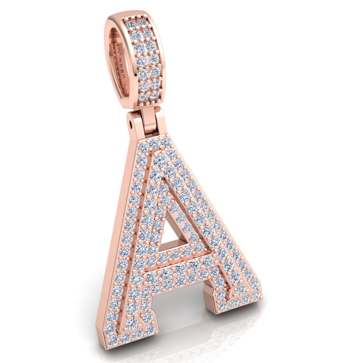 Letter "A" set with Diamonds