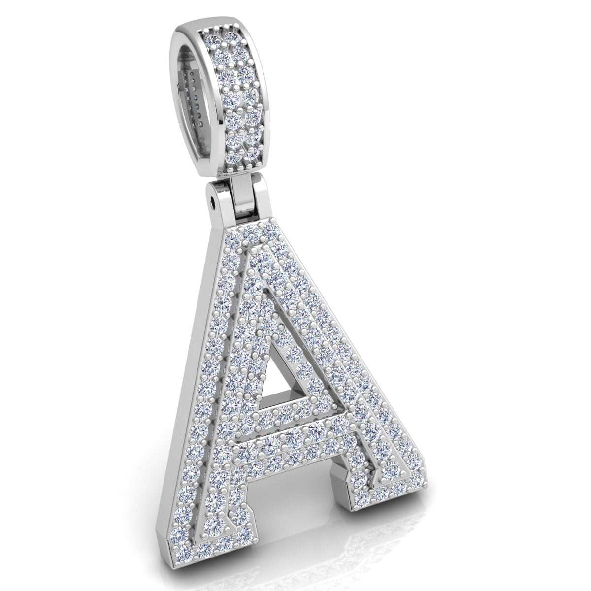 Letter "A" set with Diamonds