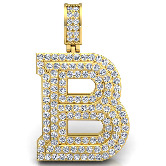 Letter "B" set with Diamonds