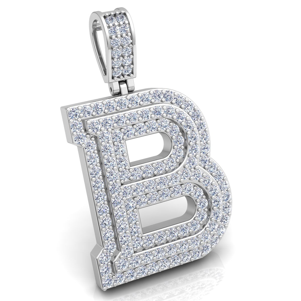 Letter "B" set with Diamonds
