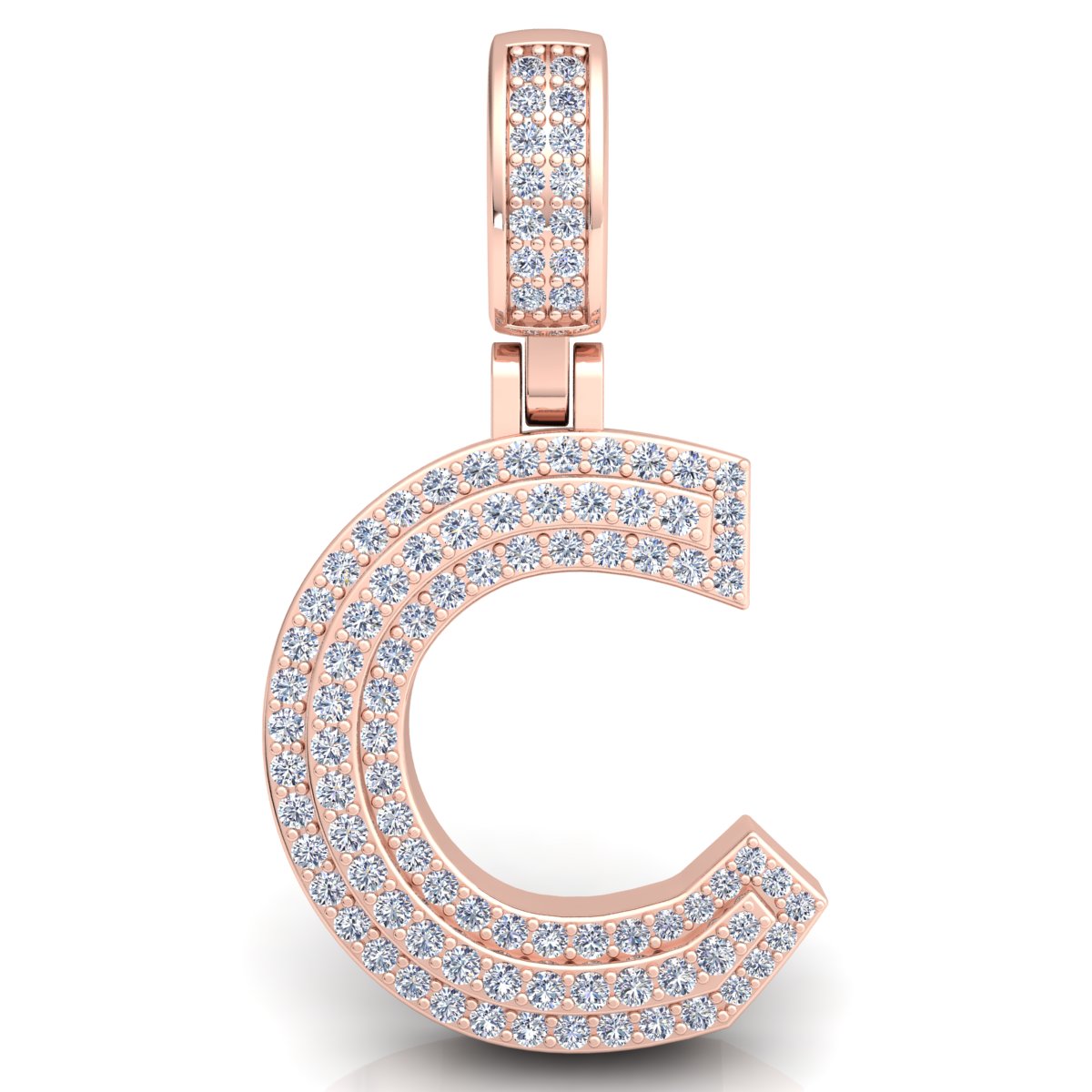 Letter "C" set with Diamonds
