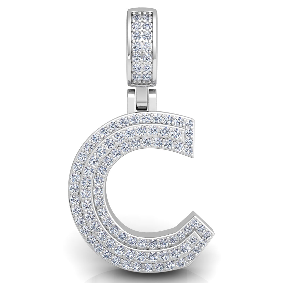 Letter "C" set with Diamonds