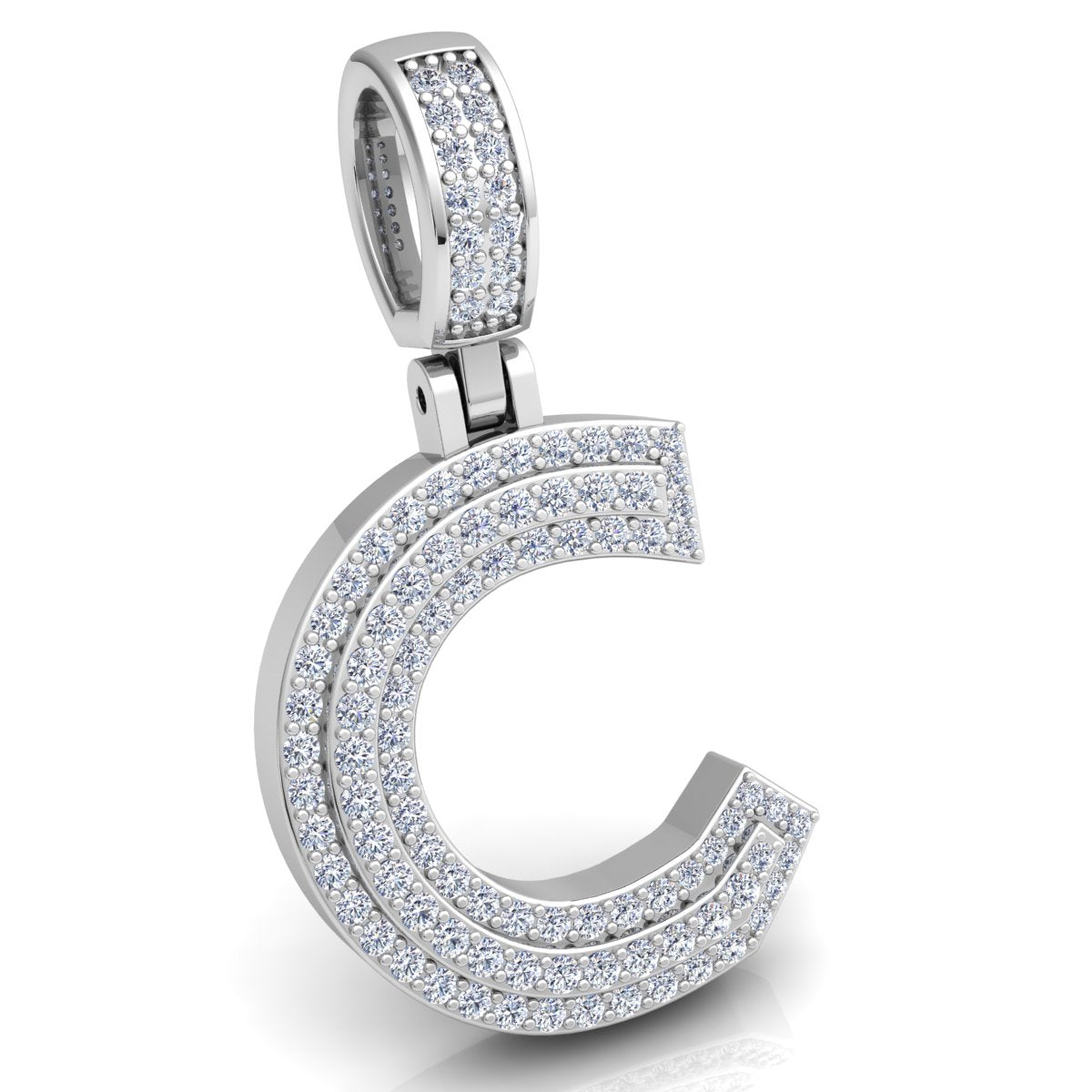 Letter "C" set with Diamonds