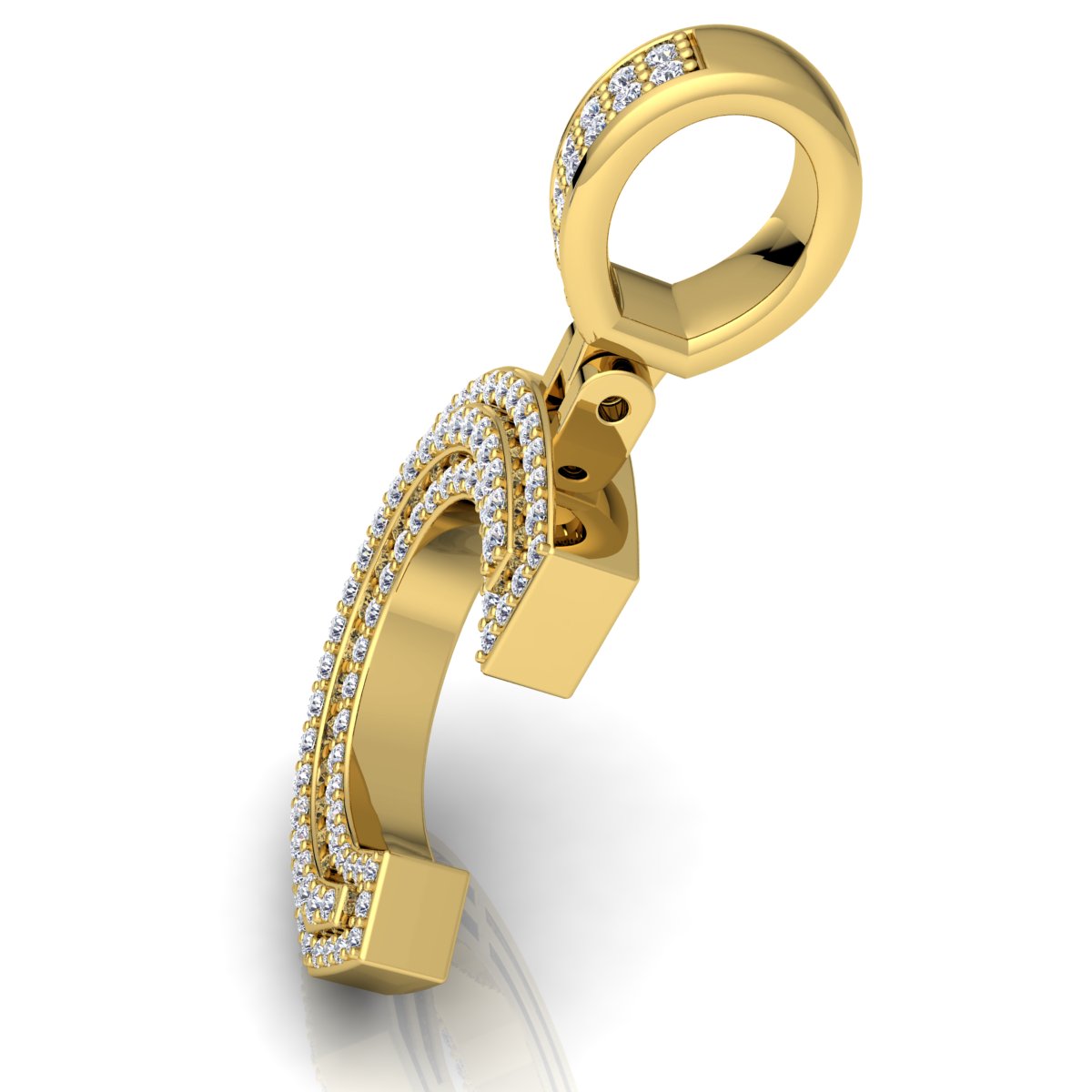 Letter "C" set with Diamonds