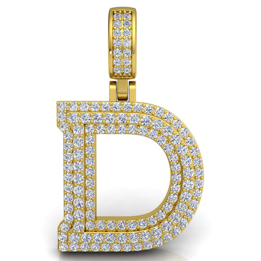 Letter "D" set with Diamonds