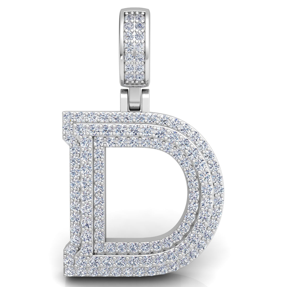 Letter "D" set with Diamonds