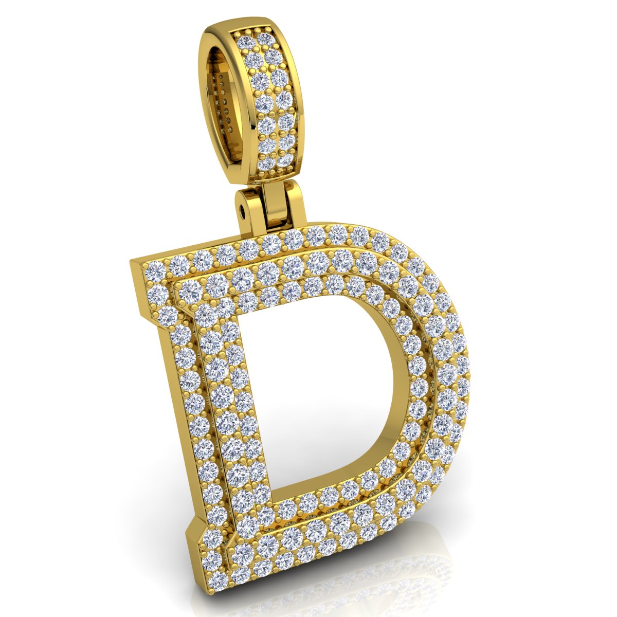 Letter "D" set with Diamonds
