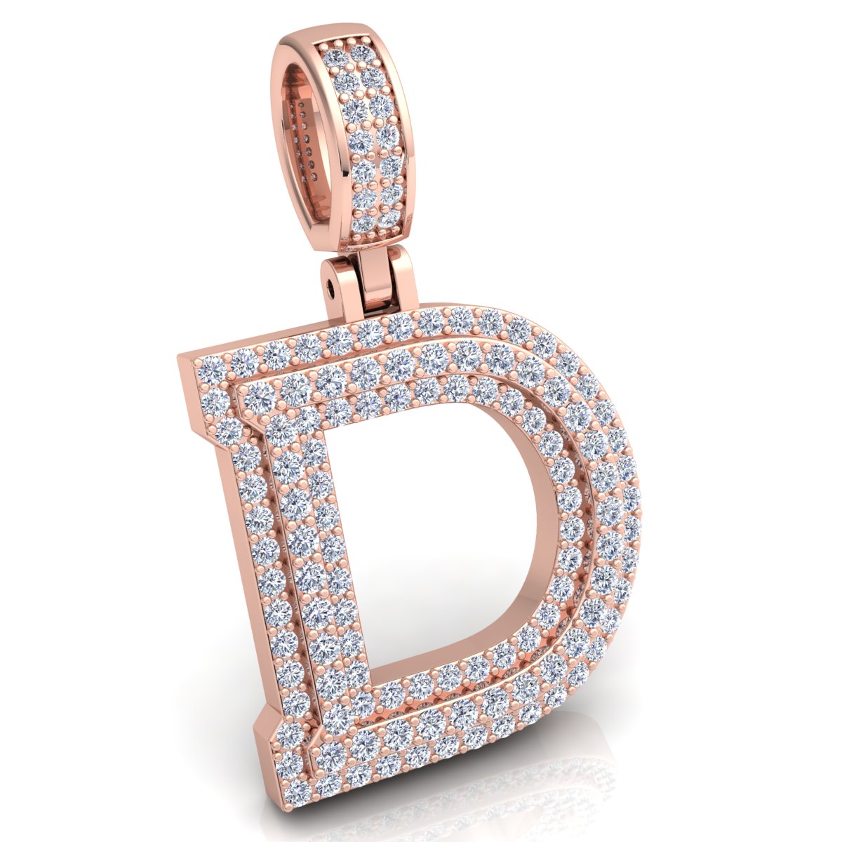Letter "D" set with Diamonds