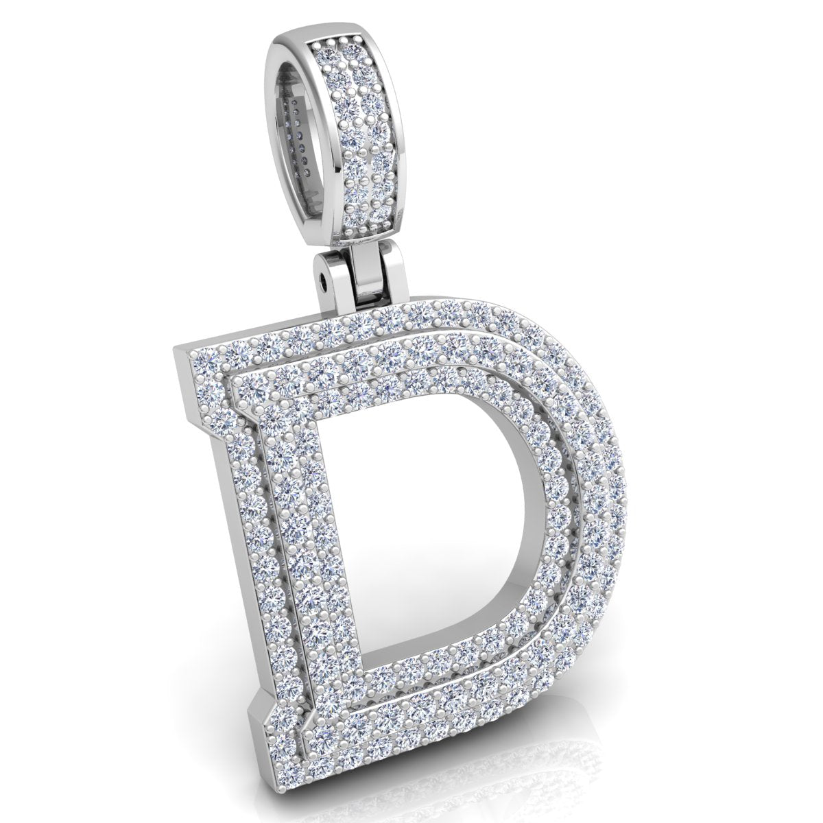 Letter "D" set with Diamonds