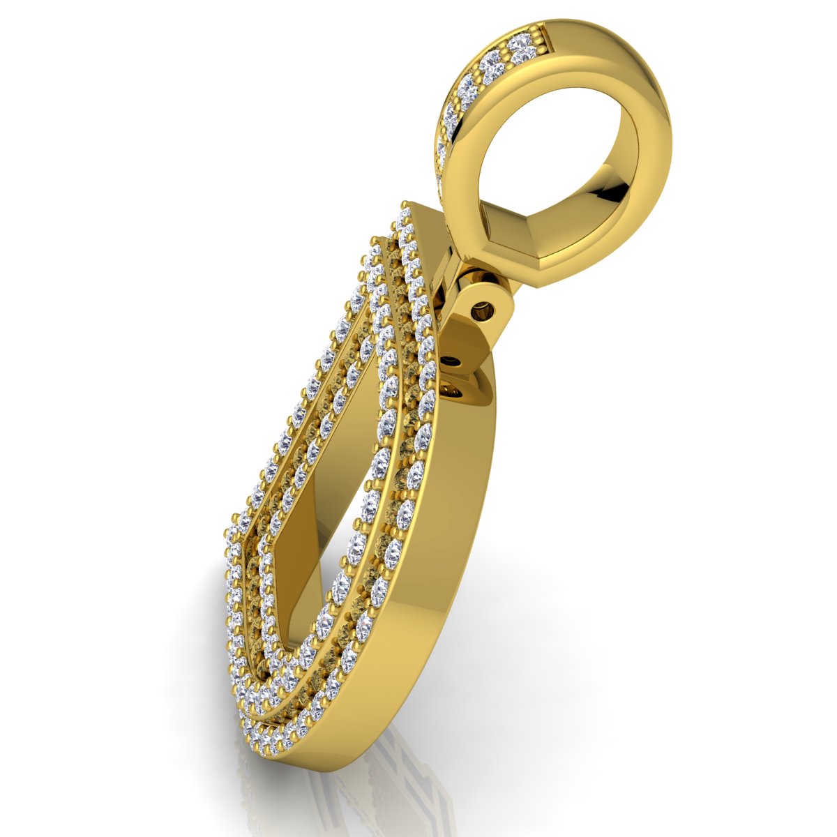 Letter "D" set with Diamonds