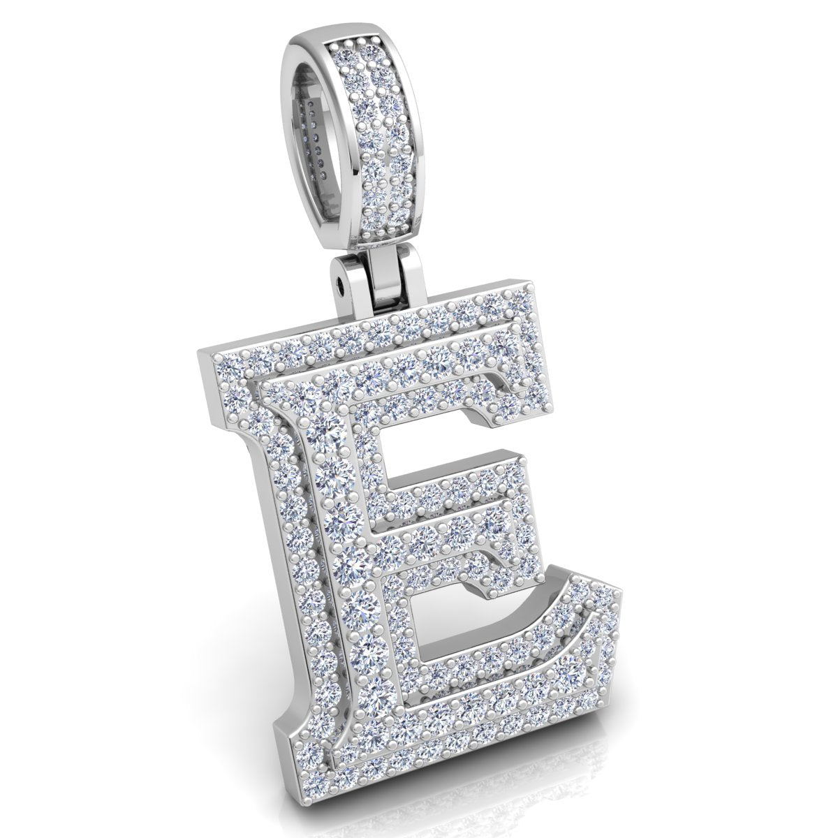 Letter "E" set with Diamonds