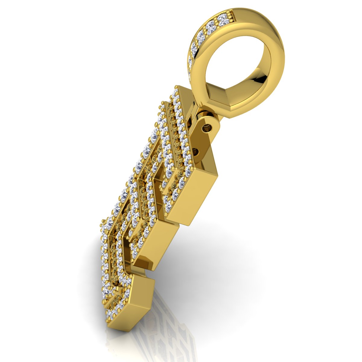 Letter "E" set with Diamonds