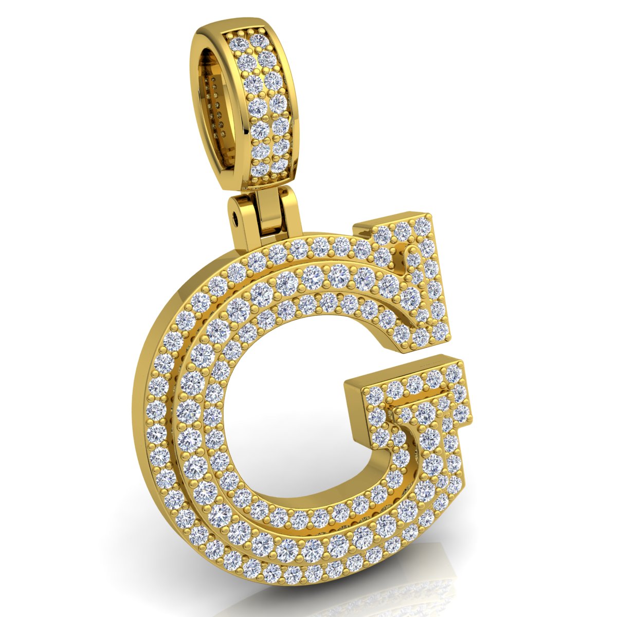 Letter "G" set with Diamonds