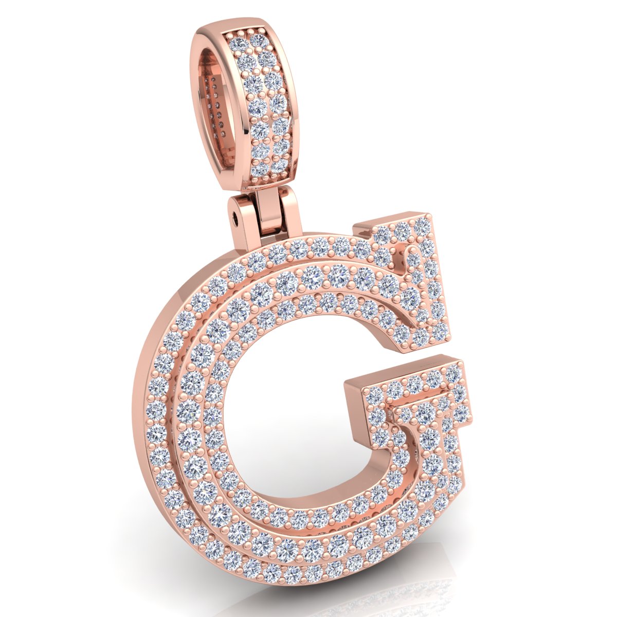Letter "G" set with Diamonds