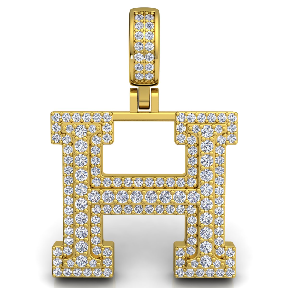 Letter "H" set with Diamonds