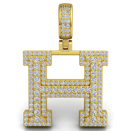 Letter "H" set with Diamonds