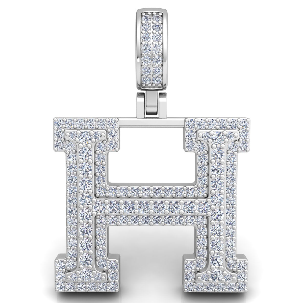 Letter "H" set with Diamonds