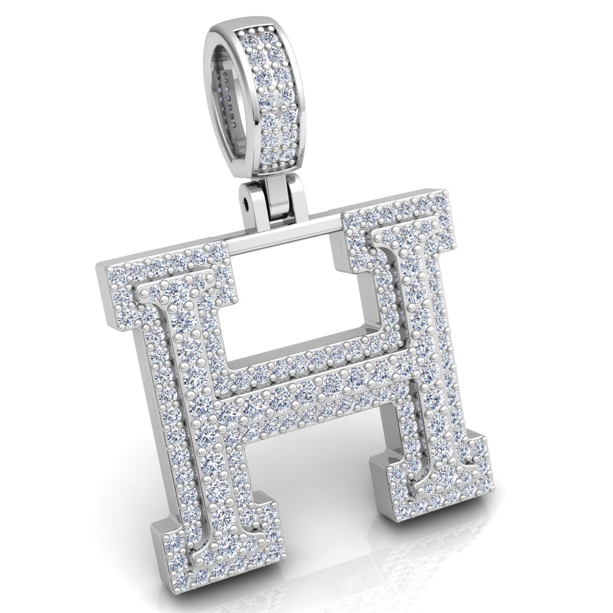 Letter "H" set with Diamonds