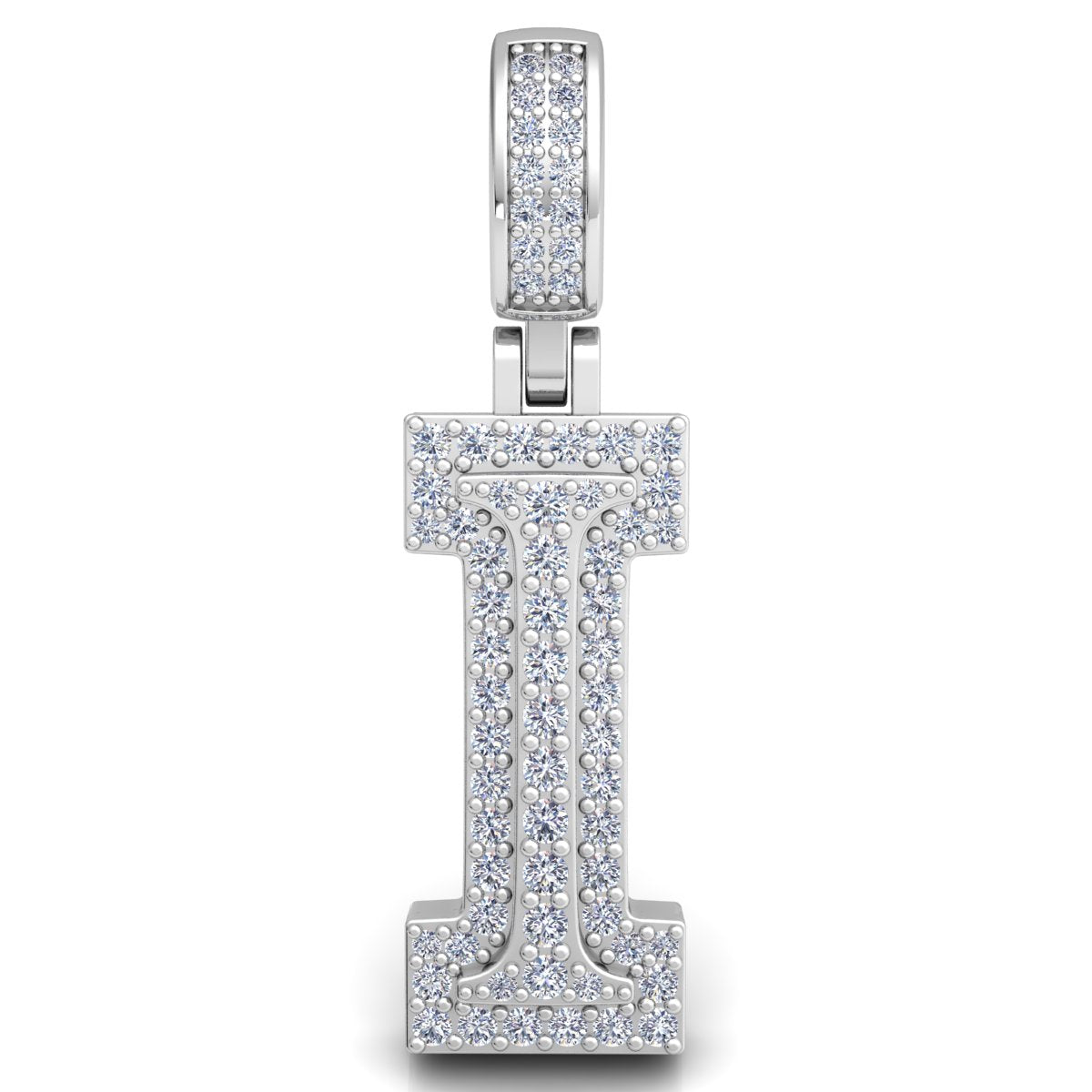 Letter "I" set with Diamonds