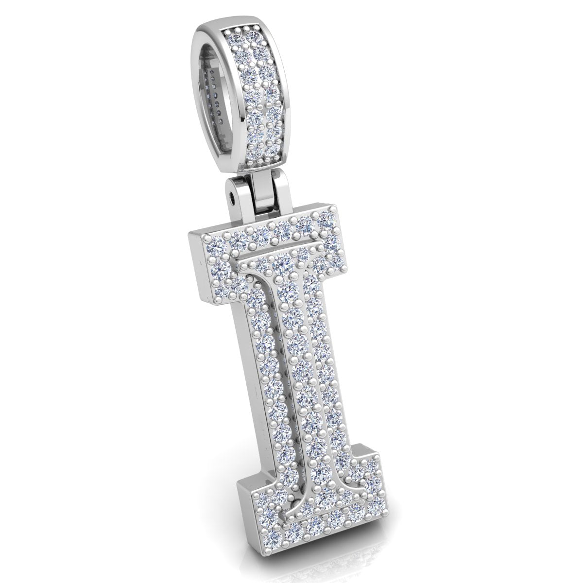 Letter "I" set with Diamonds