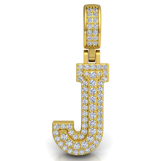 Letter "J" set with Diamonds