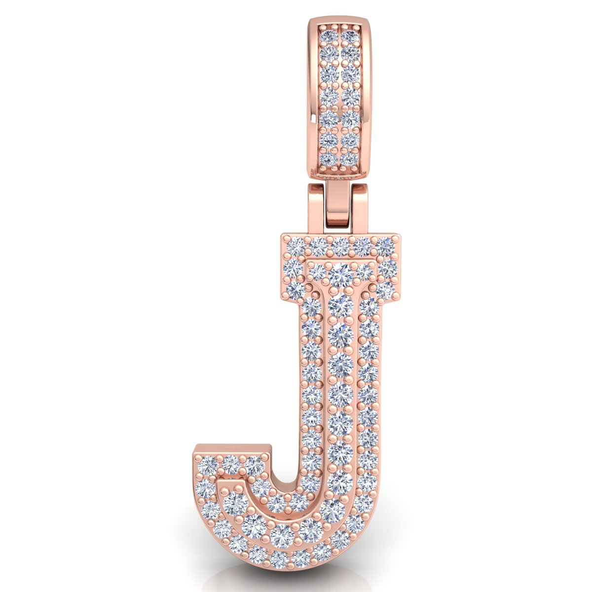 Letter "J" set with Diamonds