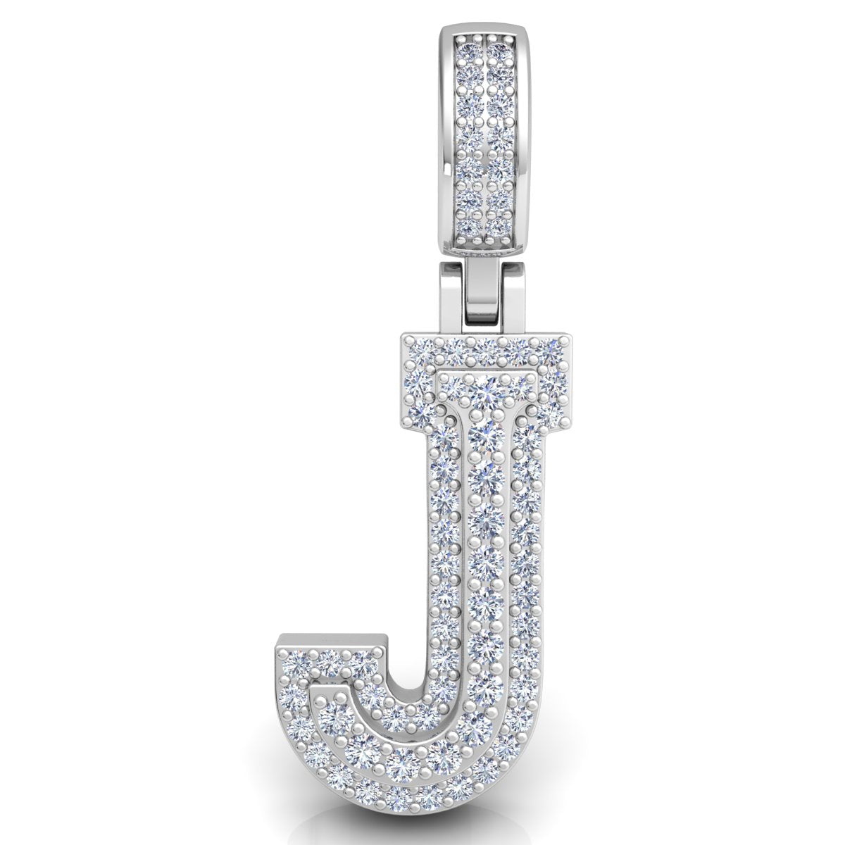 Letter "J" set with Diamonds
