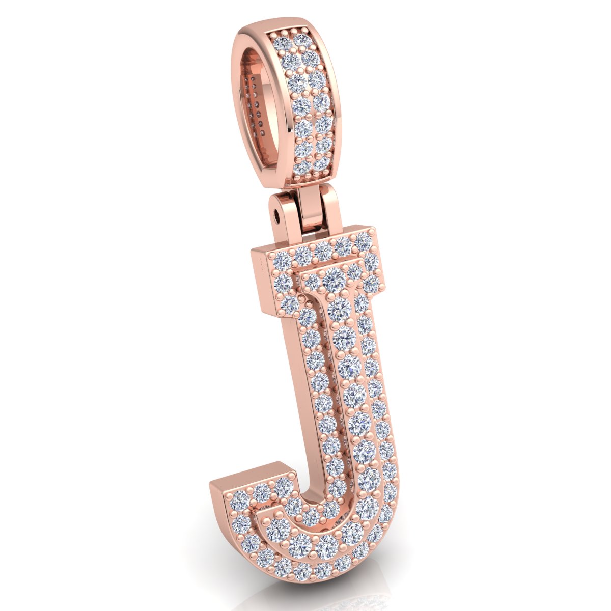 Letter "J" set with Diamonds