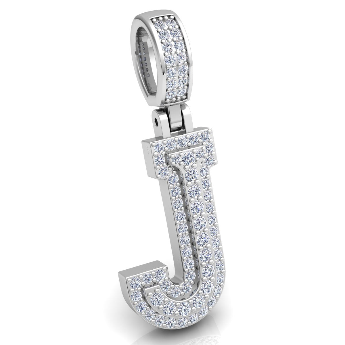 Letter "J" set with Diamonds