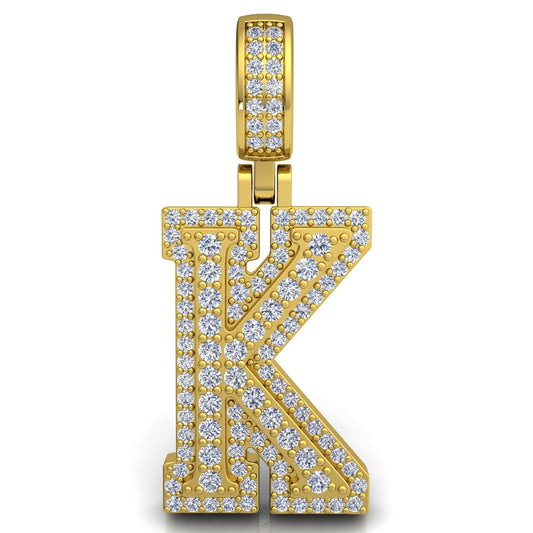 Letter "K" set with Diamonds
