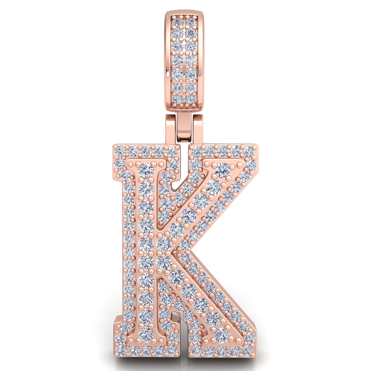 Letter "K" set with Diamonds