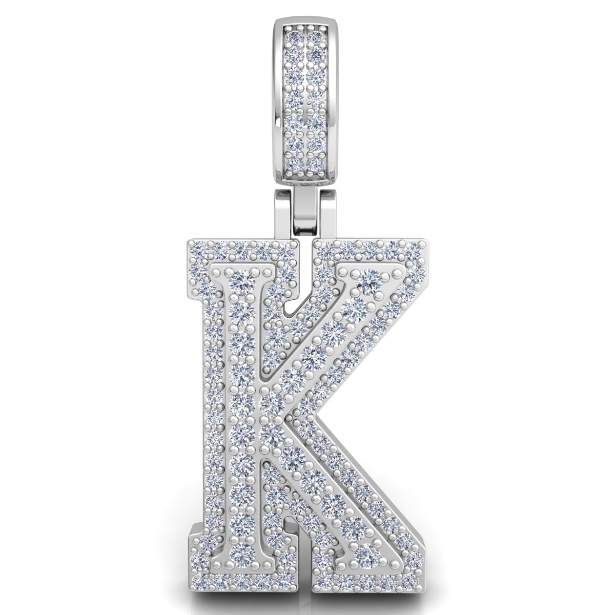 Letter "K" set with Diamonds