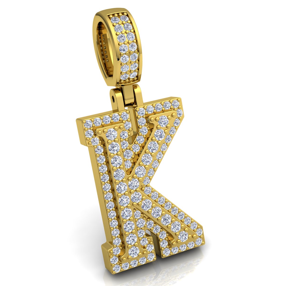 Letter "K" set with Diamonds
