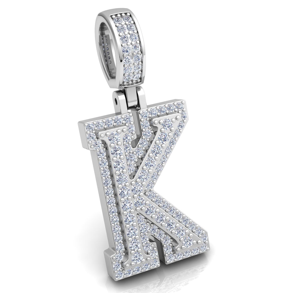 Letter "K" set with Diamonds