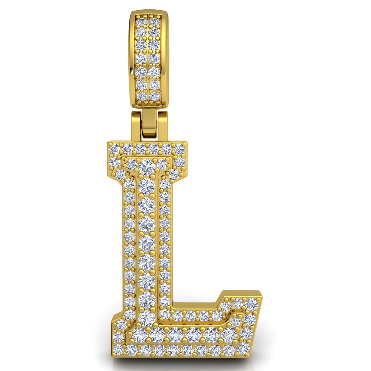 Letter "L" set with Diamonds