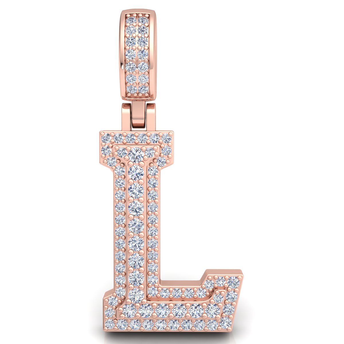 Letter "L" set with Diamonds
