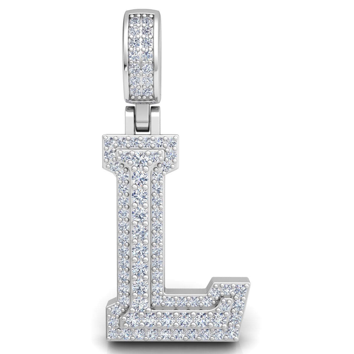Letter "L" set with Diamonds