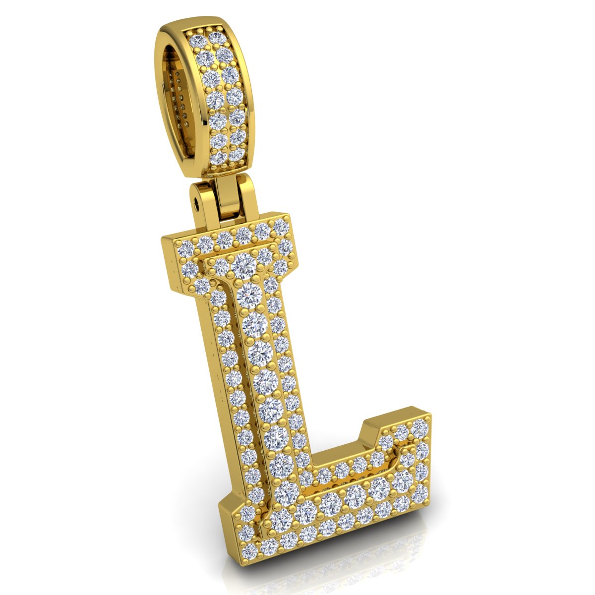Letter "L" set with Diamonds
