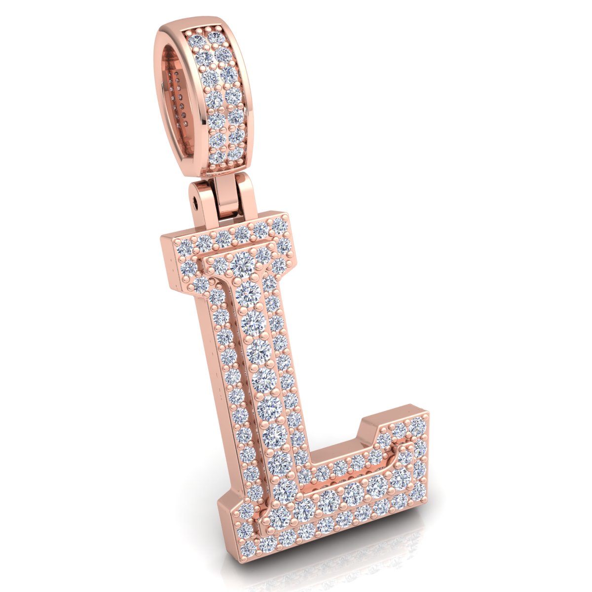 Letter "L" set with Diamonds