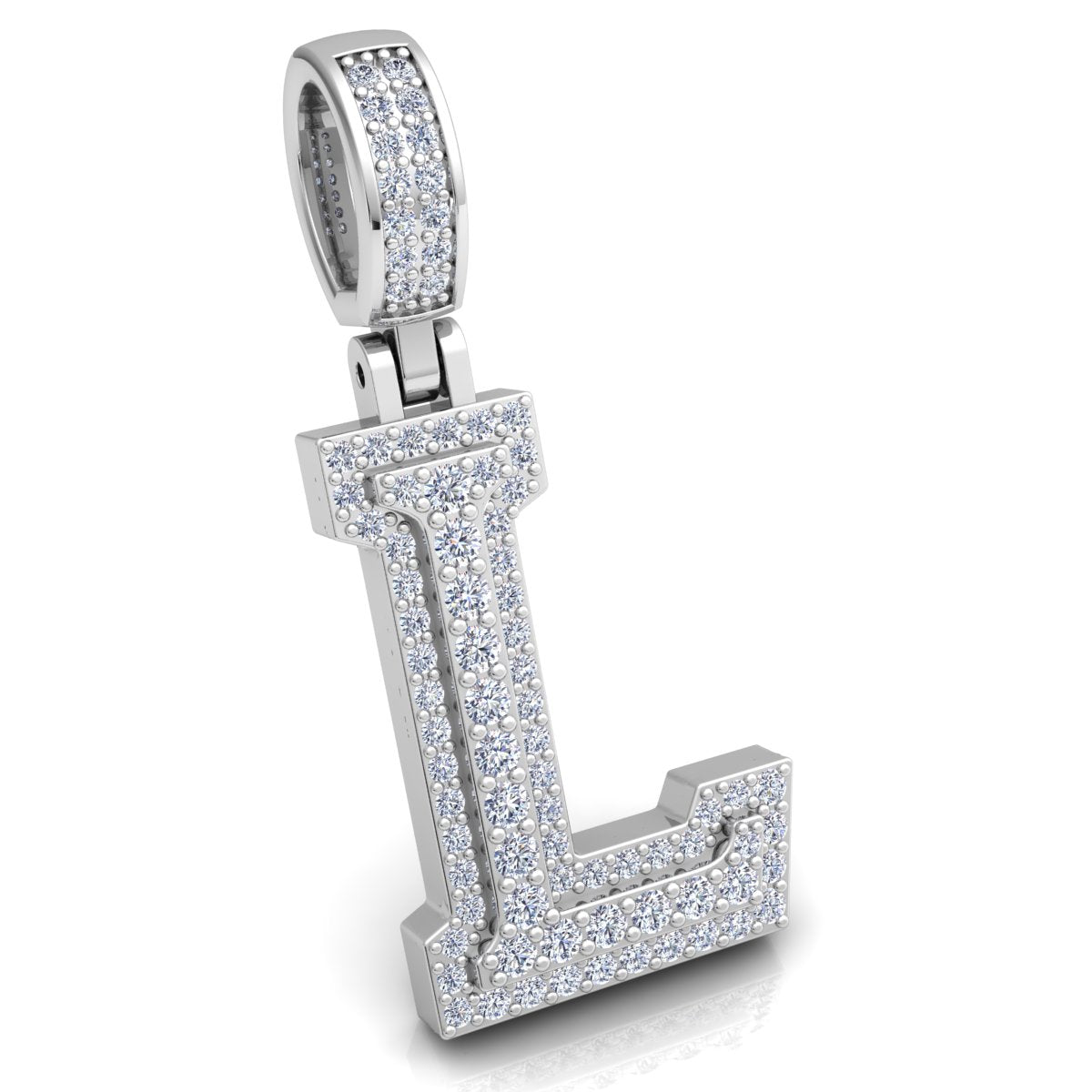 Letter "L" set with Diamonds
