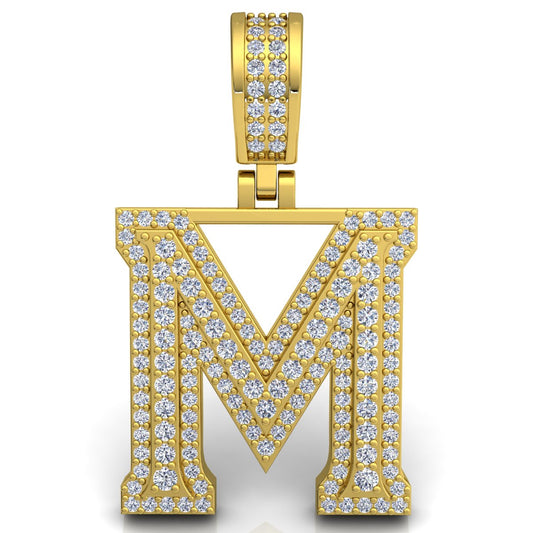 Letter "M" set with Diamonds