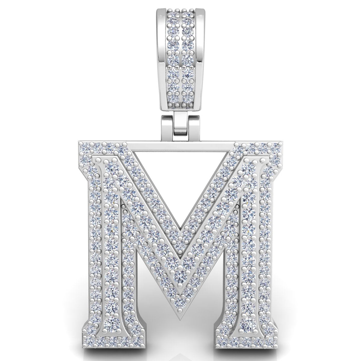 Letter "M" set with Diamonds