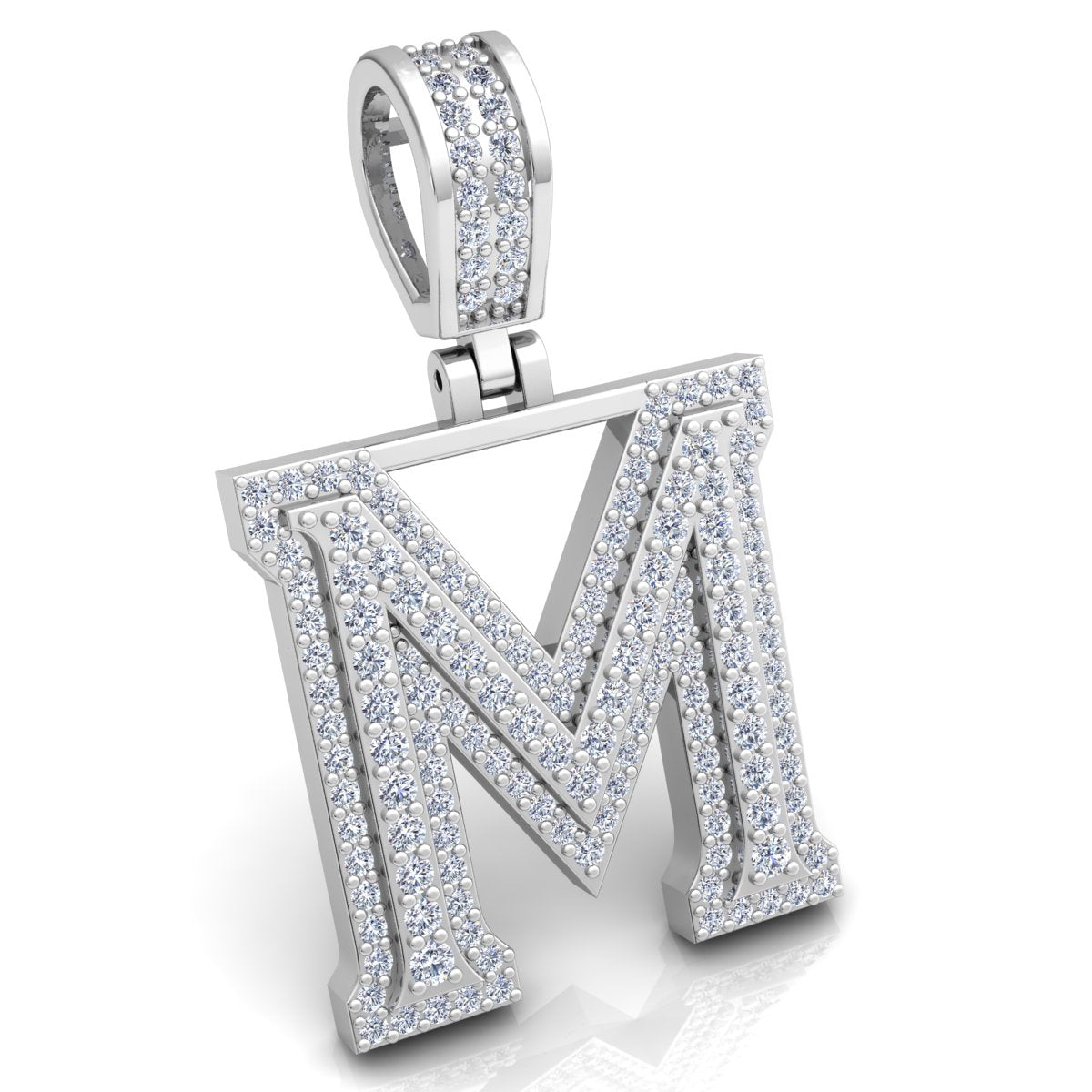 Letter "M" set with Diamonds