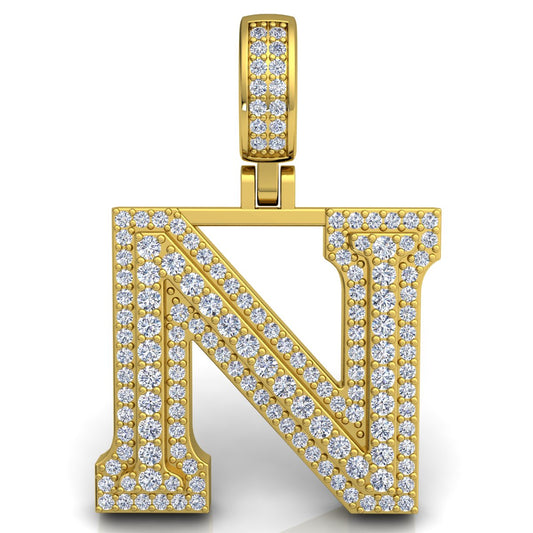 Letter "N" set with Diamonds